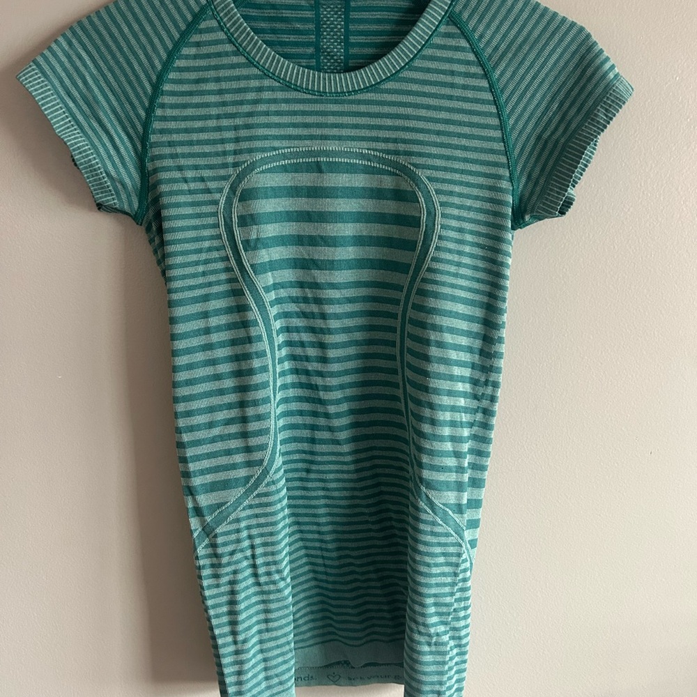 lululemon Teal Striped Swiftly Full Length